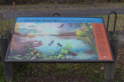 Interpretive sign about wildlife in the park - located in the parking lot